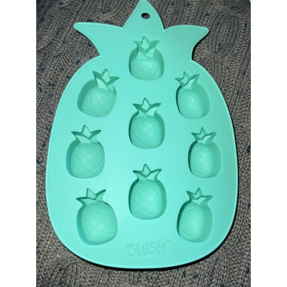 Blush Pineapple ice mold 9 Count Teal Silicone Party Fun Ice Cube Decor Beverage